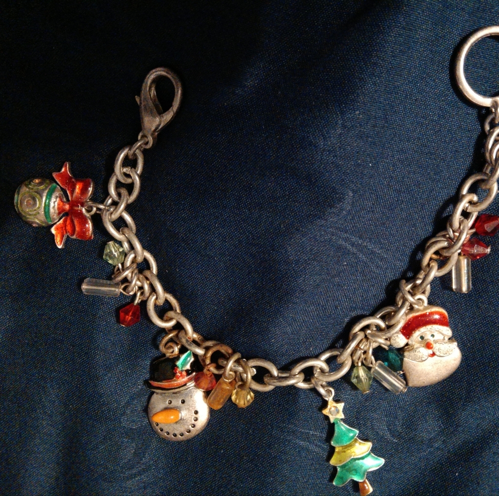 Silver Christmas Charm Bracelet